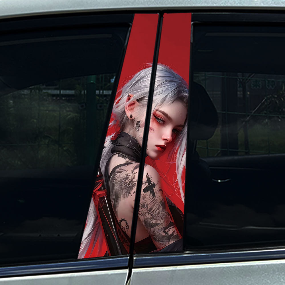 Car Accessories In Tokyo - 4Pcs/Set Neo-Tokyo White Hair Girl Car