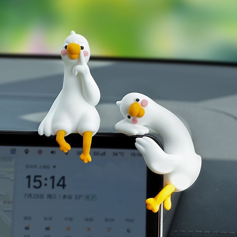 Cute Cartoon White Duck Car Di - огляд і ціна Car Accessories Hanging